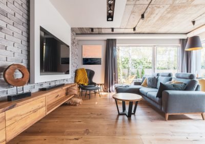 Stunning hardwood flooring in a modern setting by Empire Flooring