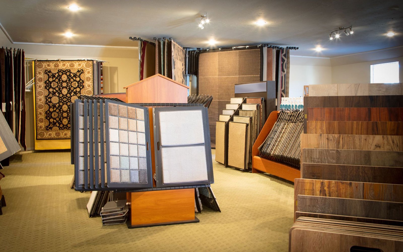 Variety of flooring items displayed in the Empire Flooring showroom in Spring, TX